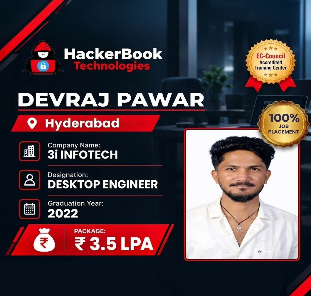 Devraj Pawar placement poster: Desktop Engineer at 3i Infotech, ₹3.5 LPA