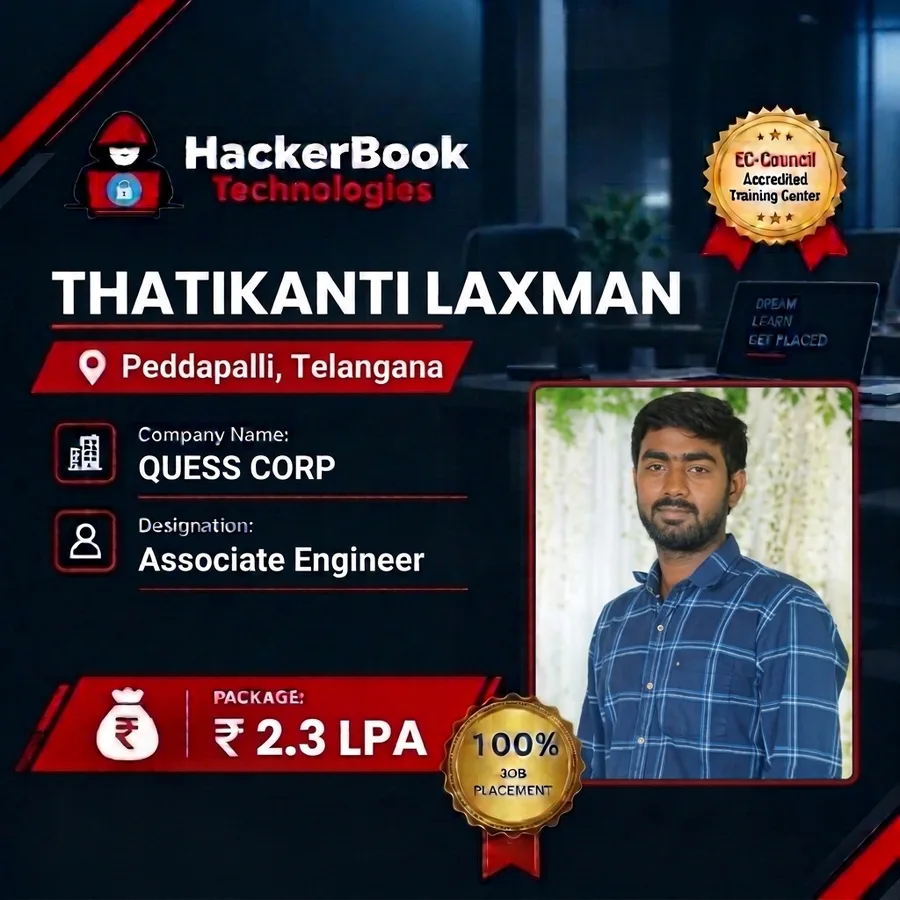 Thatikanti Laxman placement poster: Associate Engineer at Quess Corp, ₹2.3 LPA